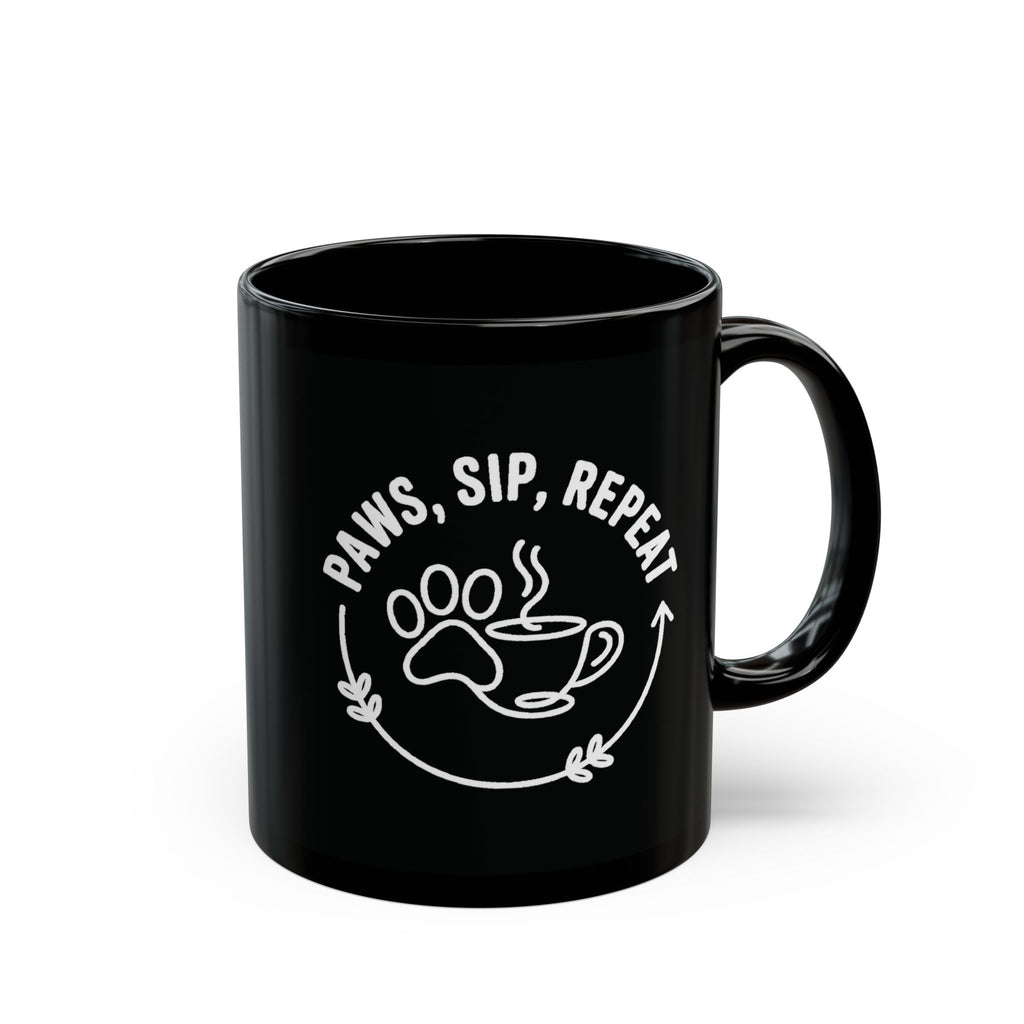 Paws Sip Repeat Mug (Black)