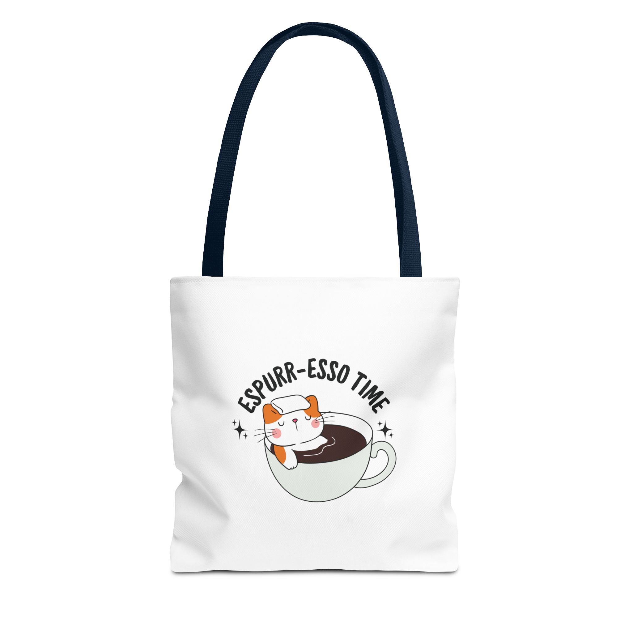 Espurr-Esso Tote Bag - AOP Tote, Animal-themed Accessories, Gift for Pet Owners/Coffee lovers