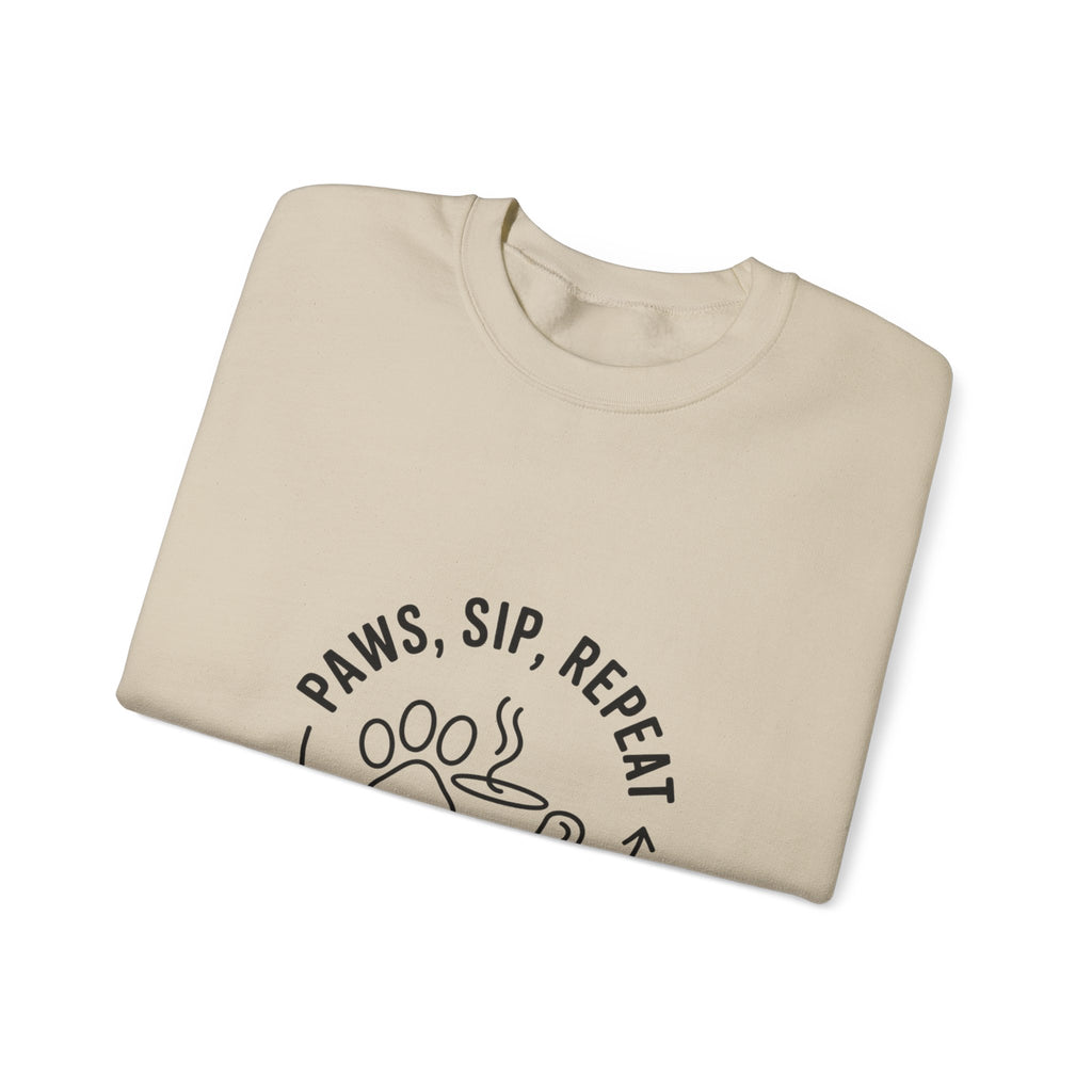 Paws, Sip, Repeat Crewneck Sweatshirt