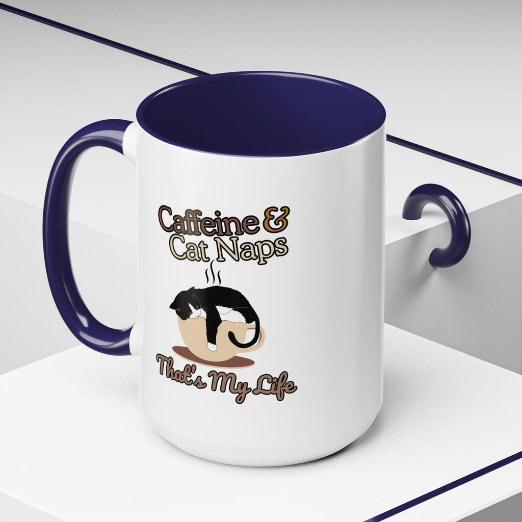 Coffee Mug - Caffeine & Cat Naps, Cat Lover Gift, Funny Cat Mug