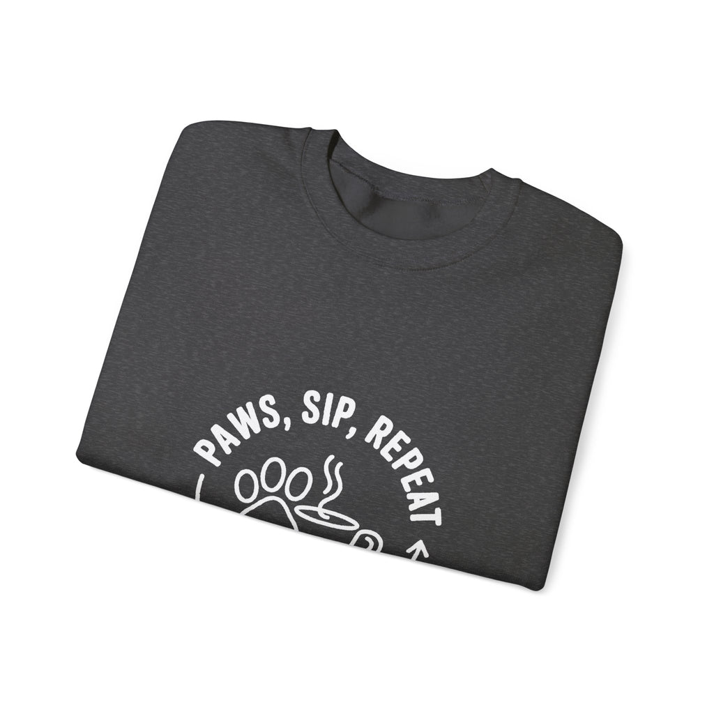 Paws, Sip, Repeat Crewneck Sweatshirt