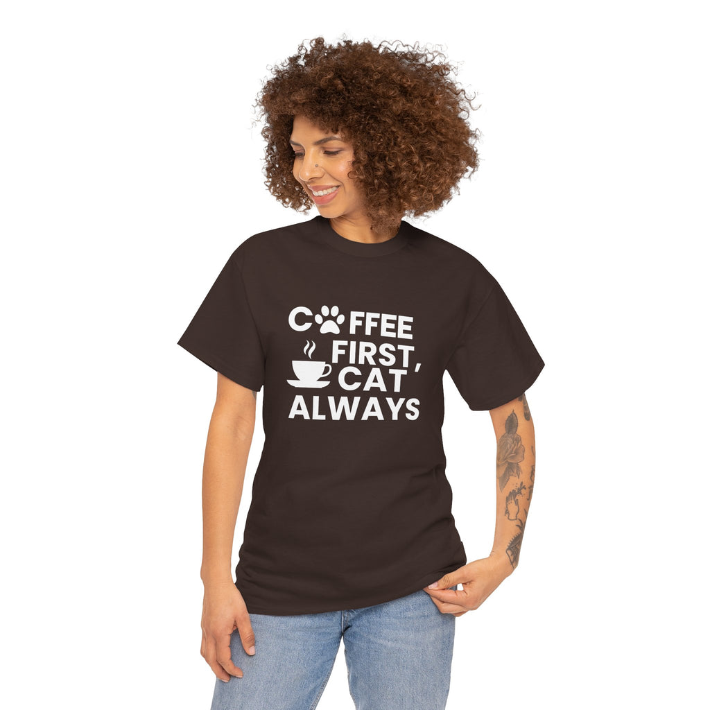 Coffee First, Cat Always T-Shirt