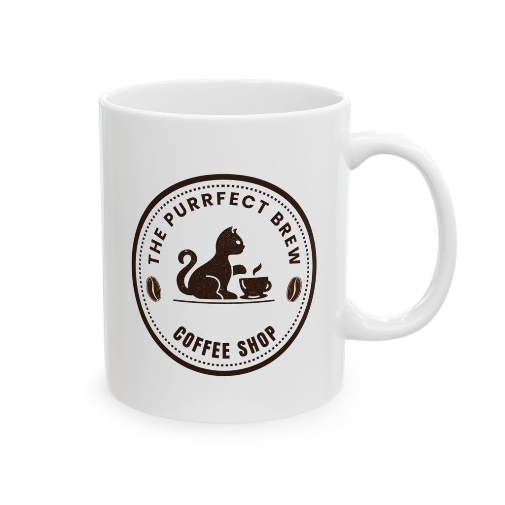 The Purrfect Brew Coffee Shop Ceramic Mug