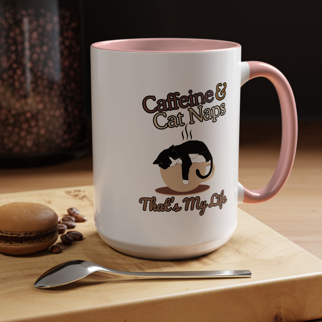 Coffee Mug - Caffeine & Cat Naps, Cat Lover Gift, Funny Cat Mug