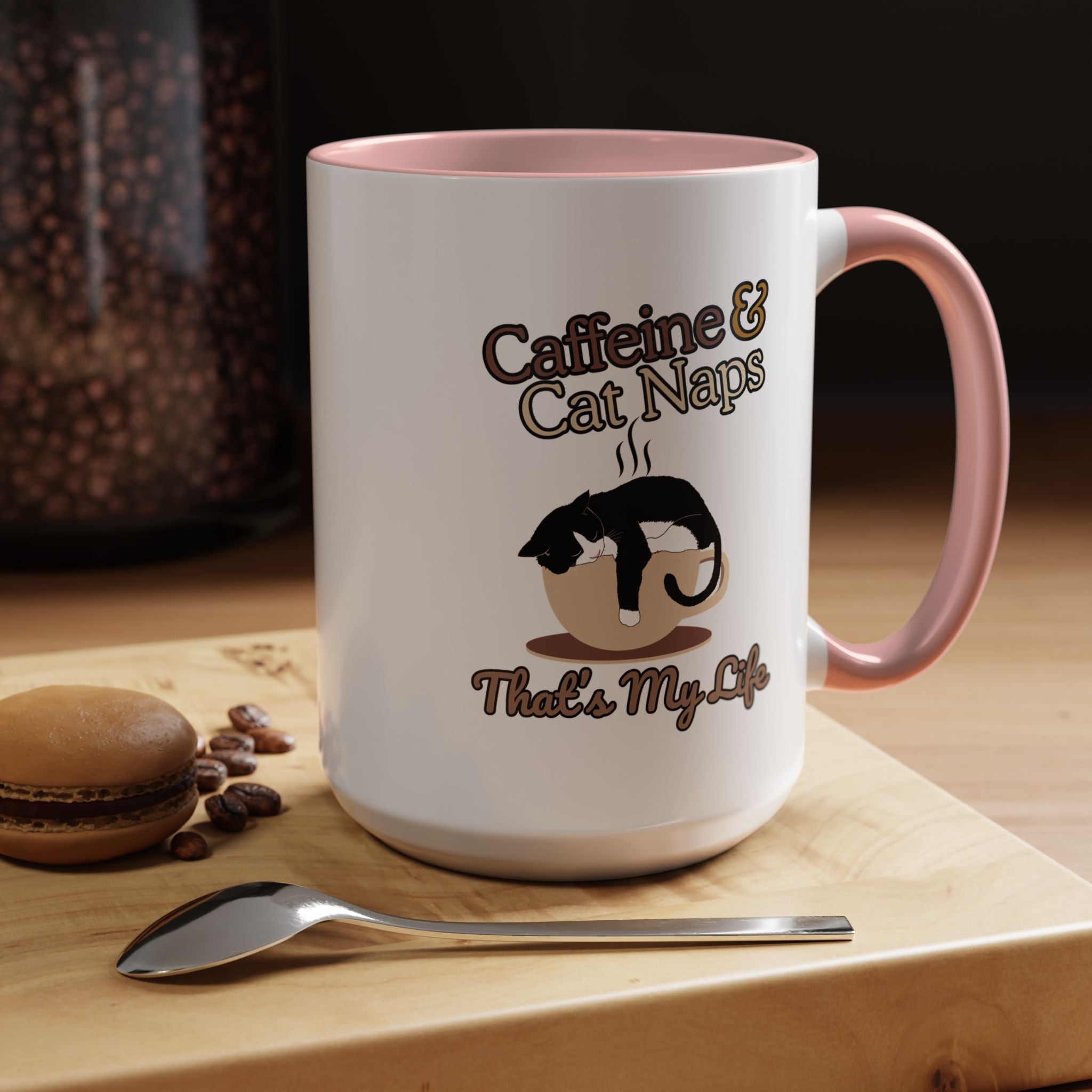 Coffee Mug - Caffeine & Cat Naps, Cat Lover Gift, Funny Cat Mug