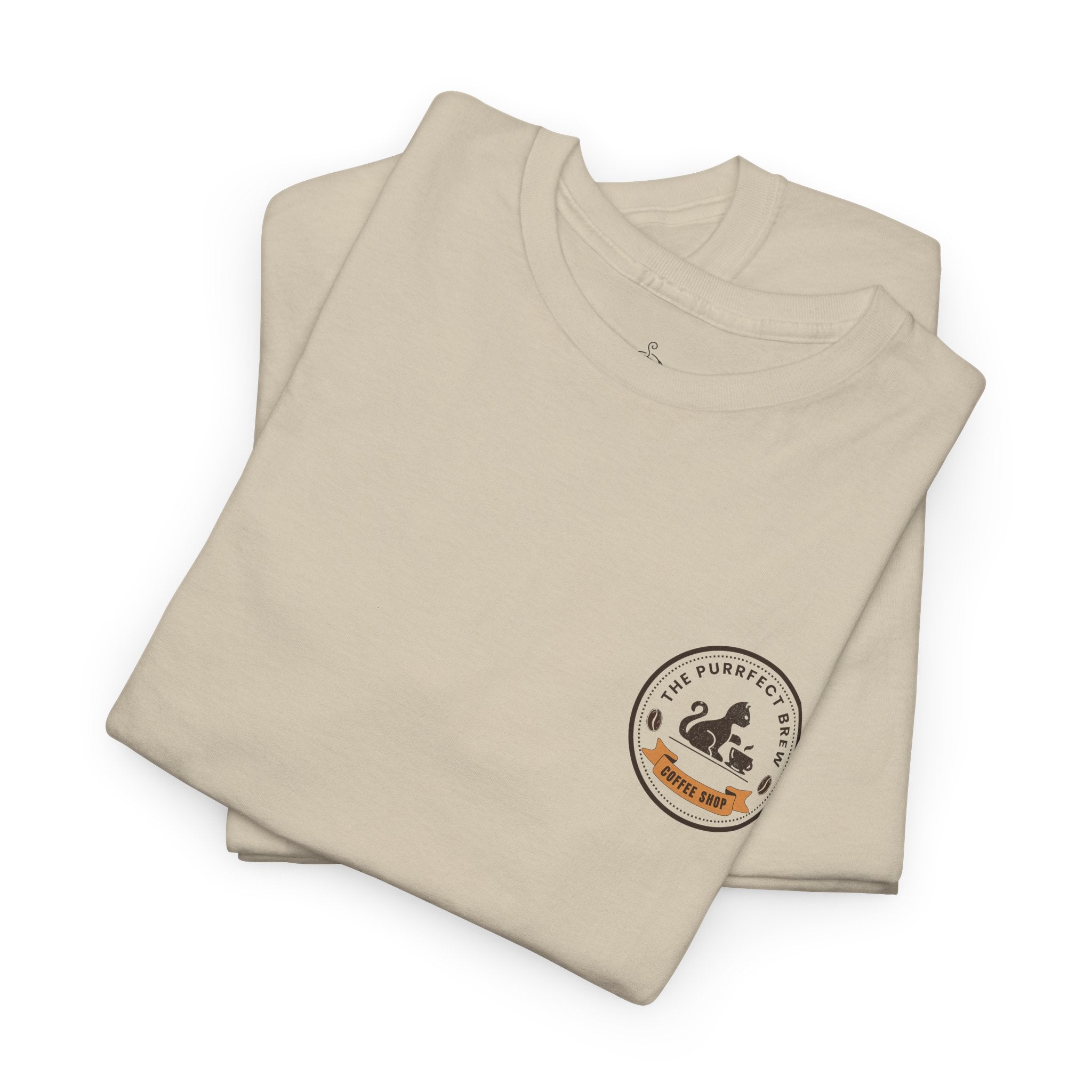 Purrfect Brew Coffee Shop Logo T-Shirt