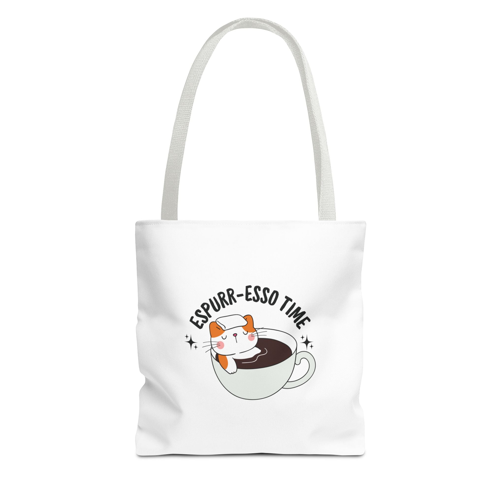 Espurr-Esso Tote Bag - AOP Tote, Animal-themed Accessories, Gift for Pet Owners/Coffee lovers