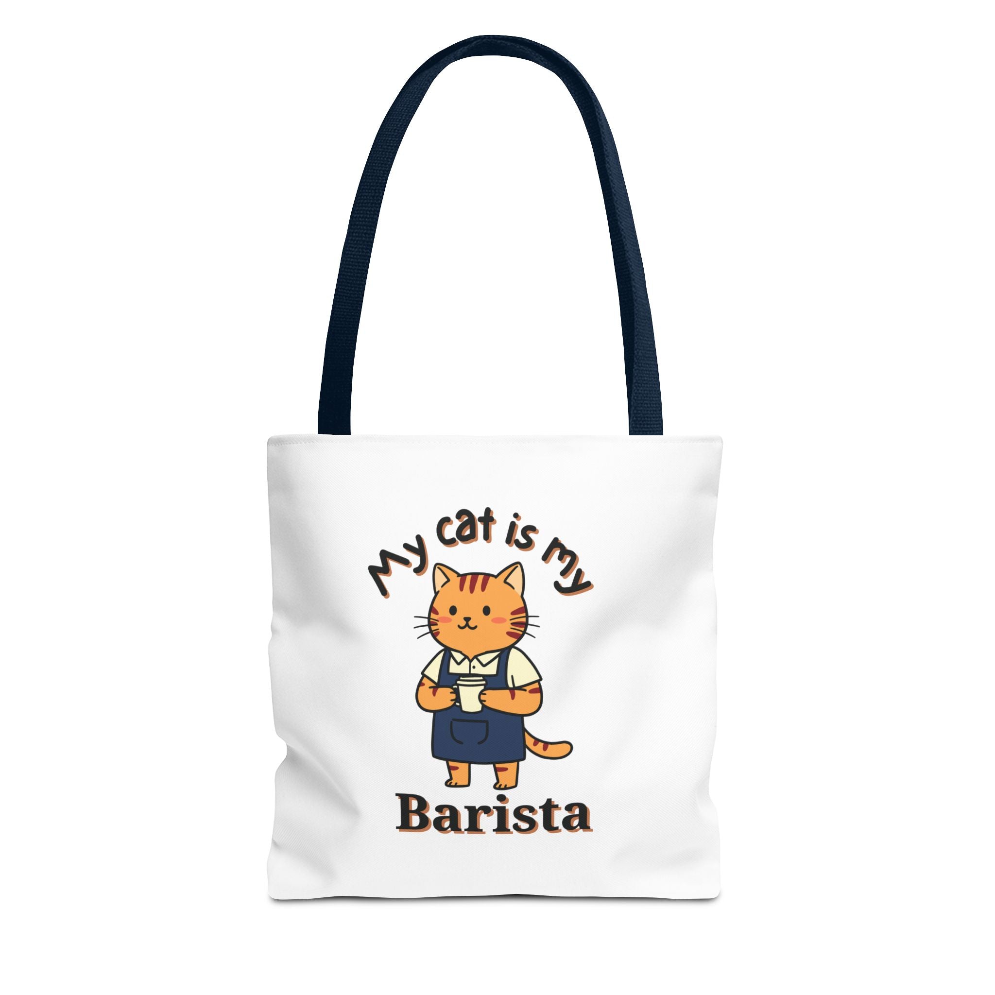 Cat Barista Tote Bag — "My Cat Is My Barista" Cute Coffee Lover Canvas Tote