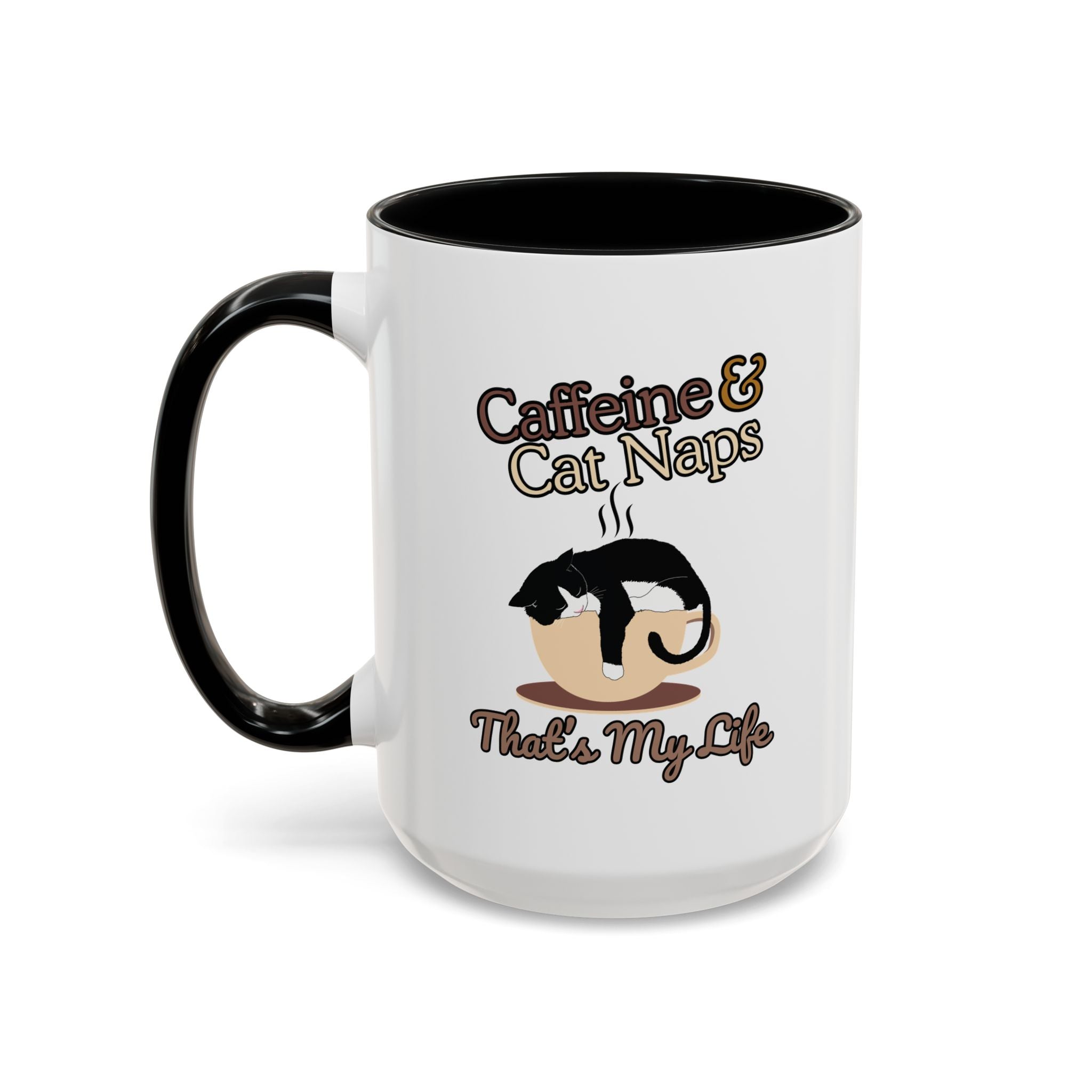 Coffee Mug - Caffeine & Cat Naps, Cat Lover Gift, Funny Cat Mug