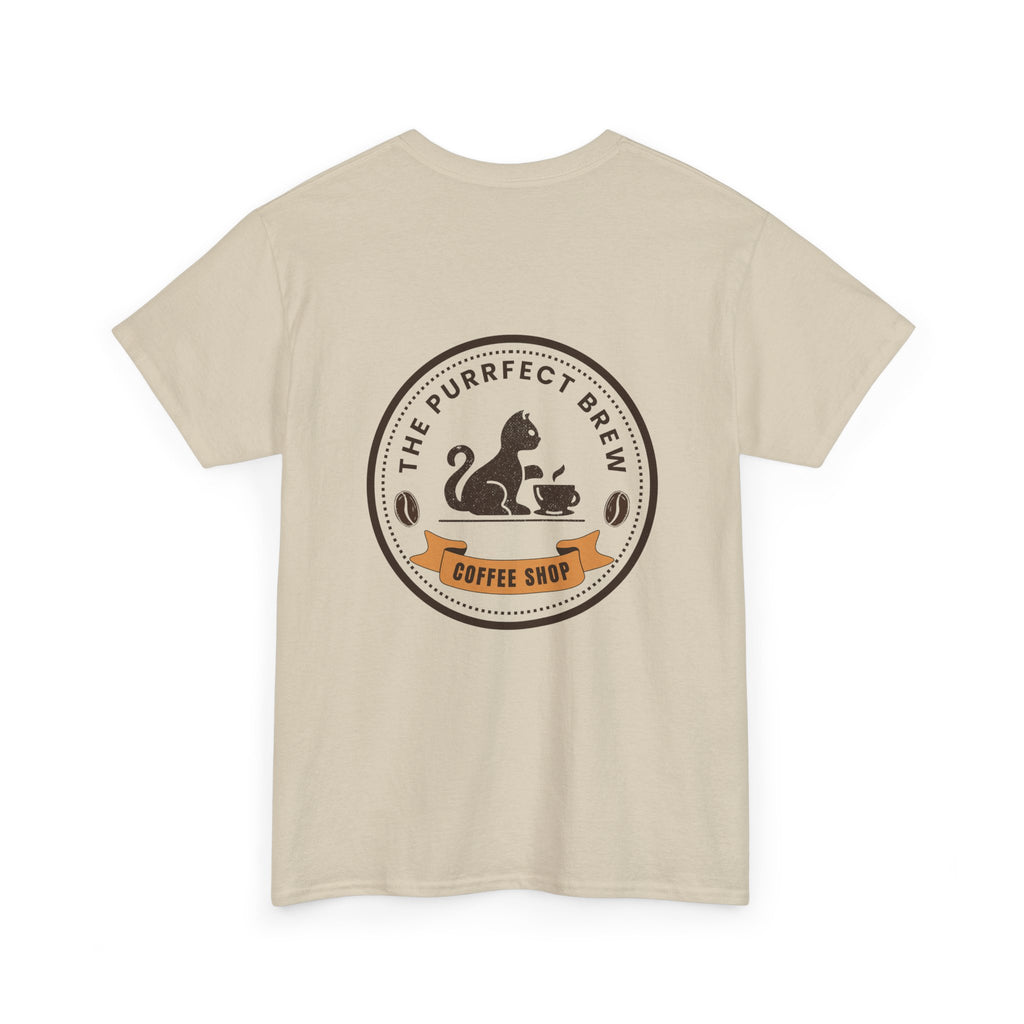 Purrfect Brew Coffee Shop Logo T-Shirt
