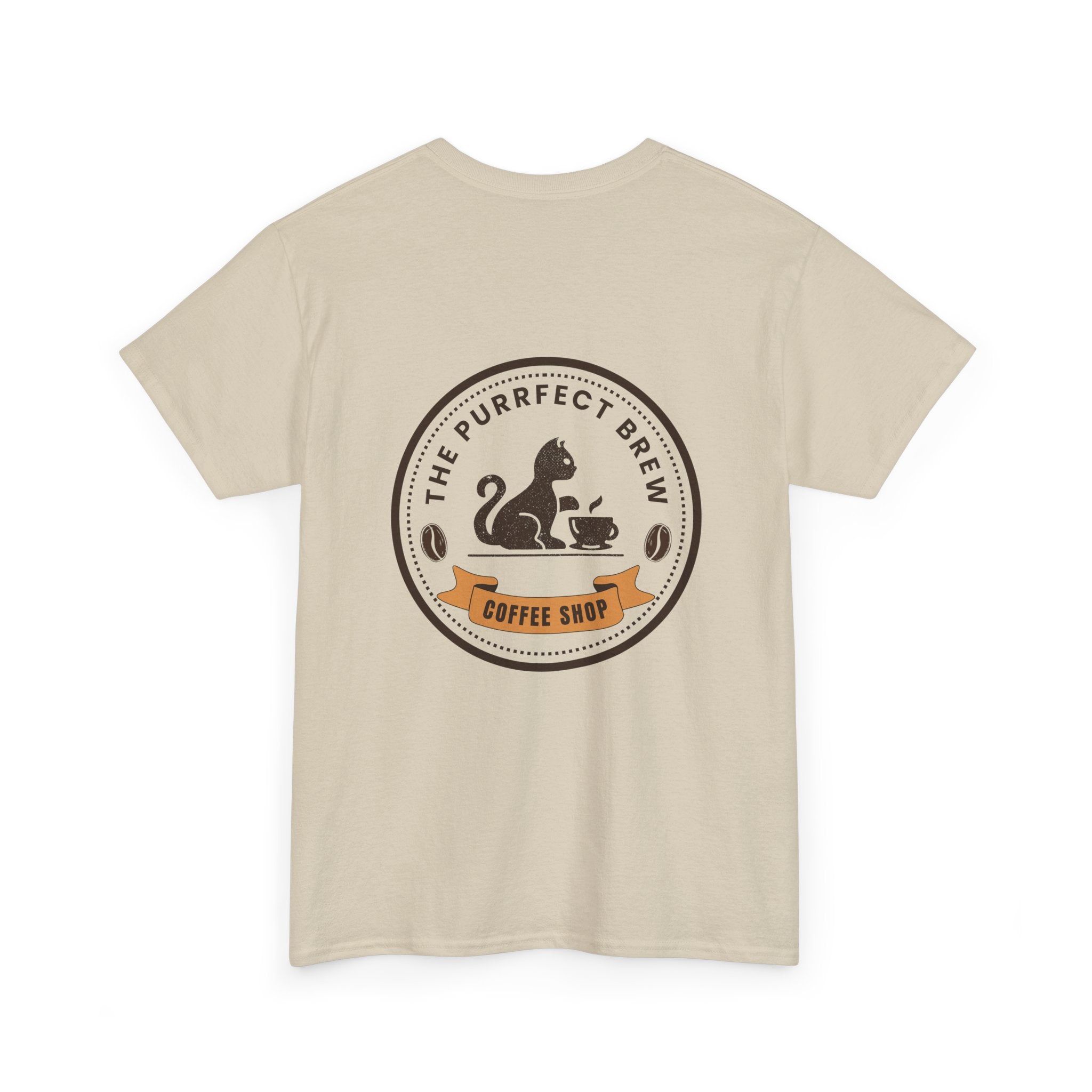 Purrfect Brew Coffee Shop Logo T-Shirt