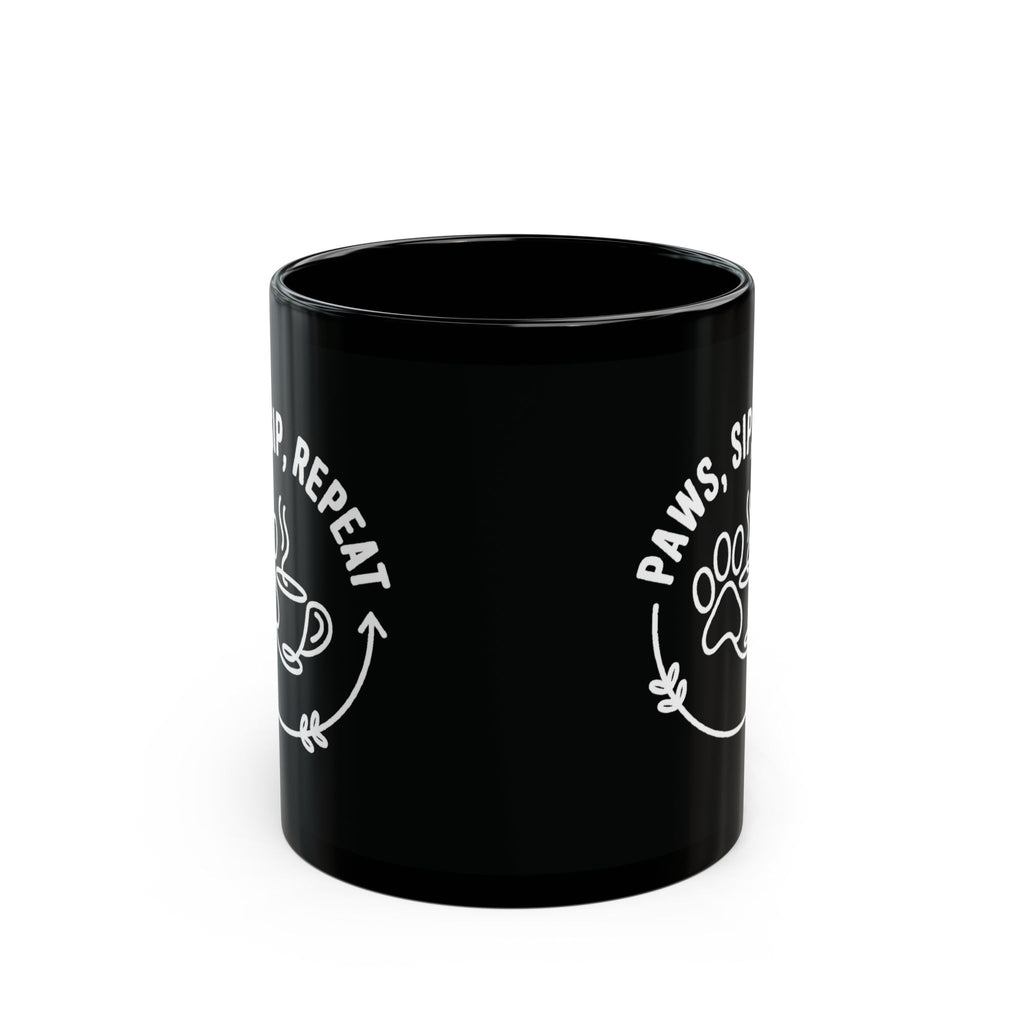 Paws Sip Repeat Mug (Black)