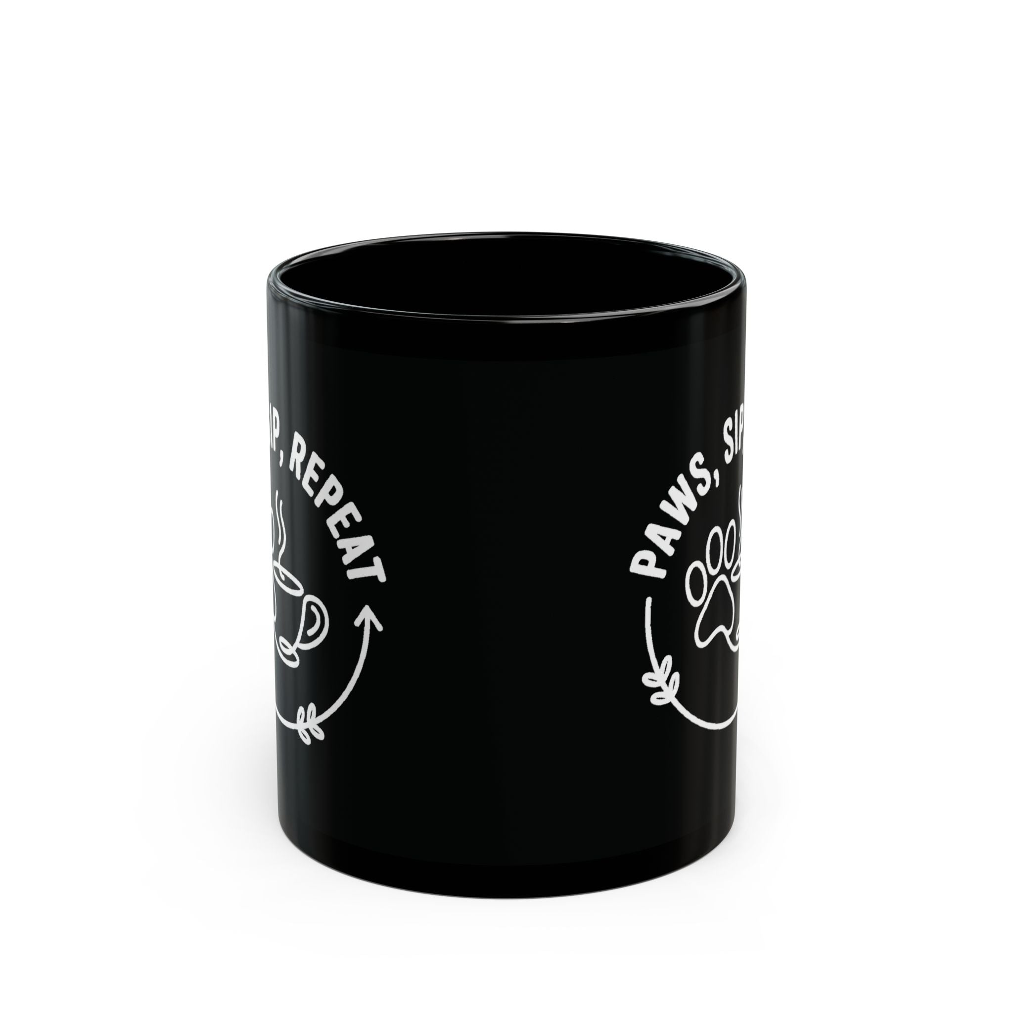 Paws Sip Repeat Mug (Black)