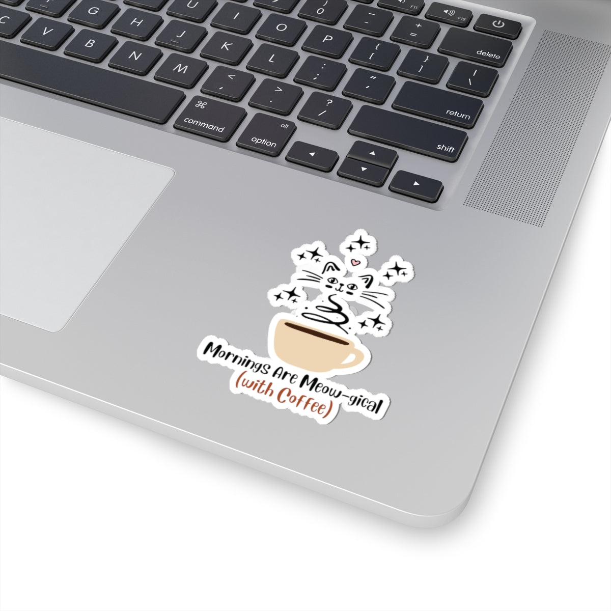Meow-gical Mornings Coffee Cat Sticker