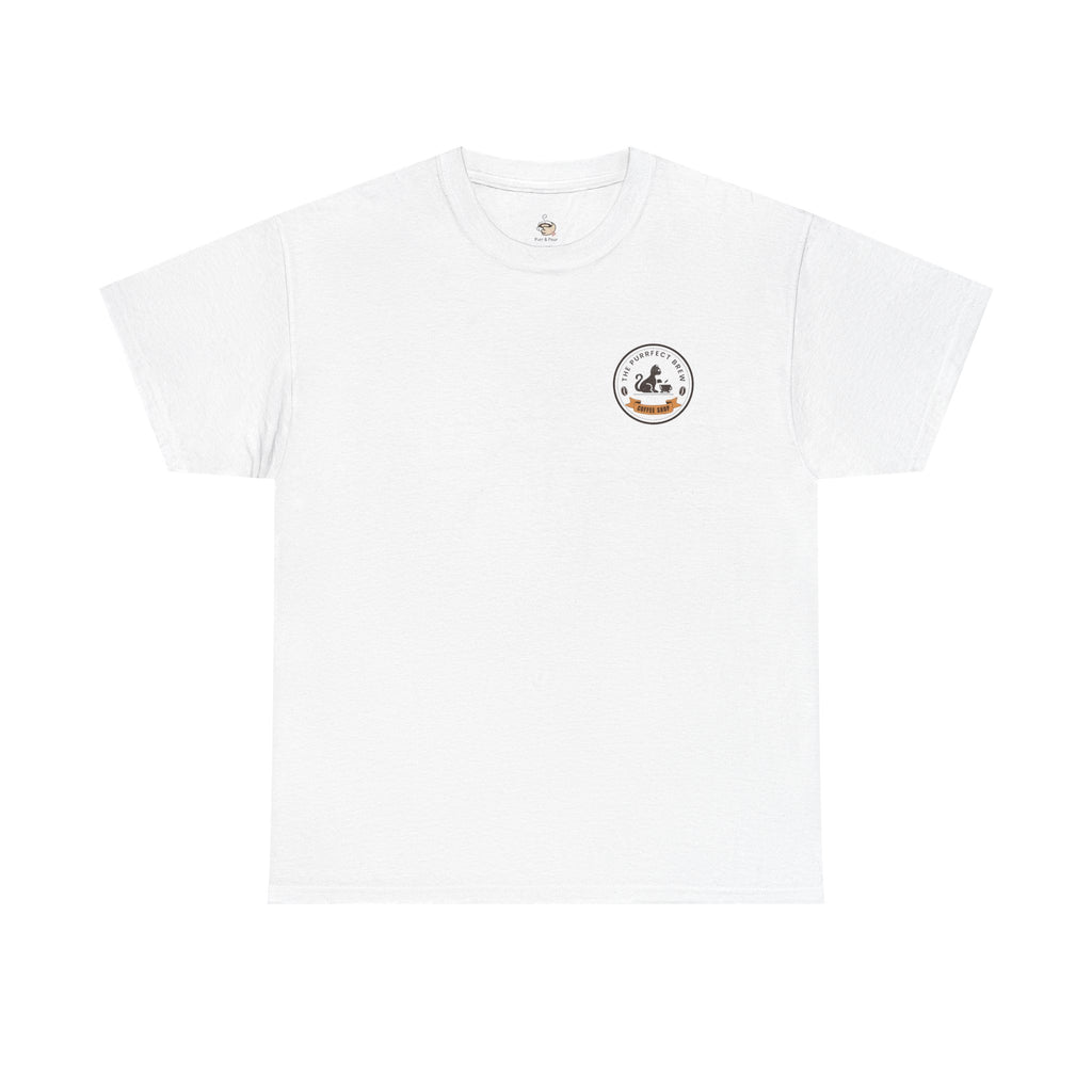 Purrfect Brew Coffee Shop Logo T-Shirt