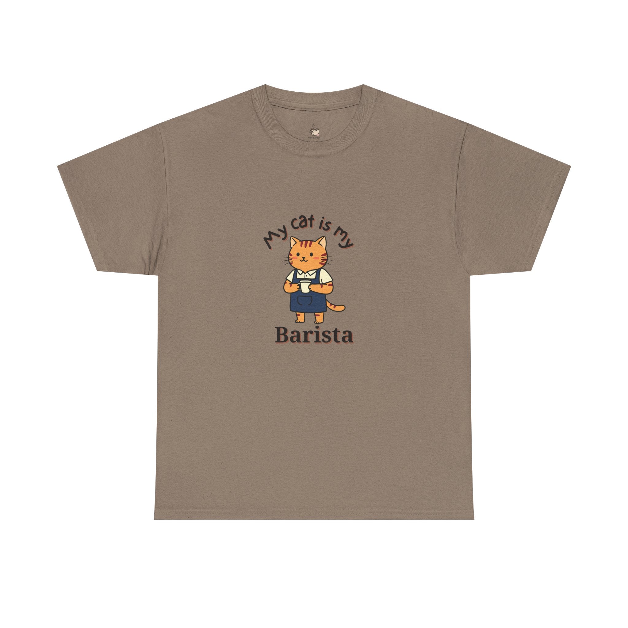 Cat Barista T-Shirt — "My Cat Is My Barista" Cute Coffee Cat Tee