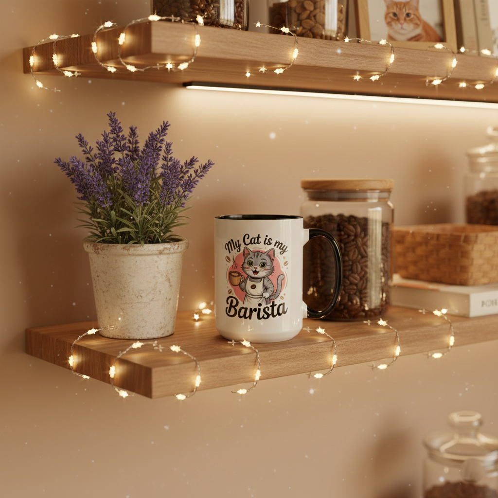 Cat Barista Coffee Mug | Funny Cat Lover Gift | Cute Pet Mug | Unique Tea Cup | Cozy Home Decor | Cat Mom Gift | Animal Lover Mug