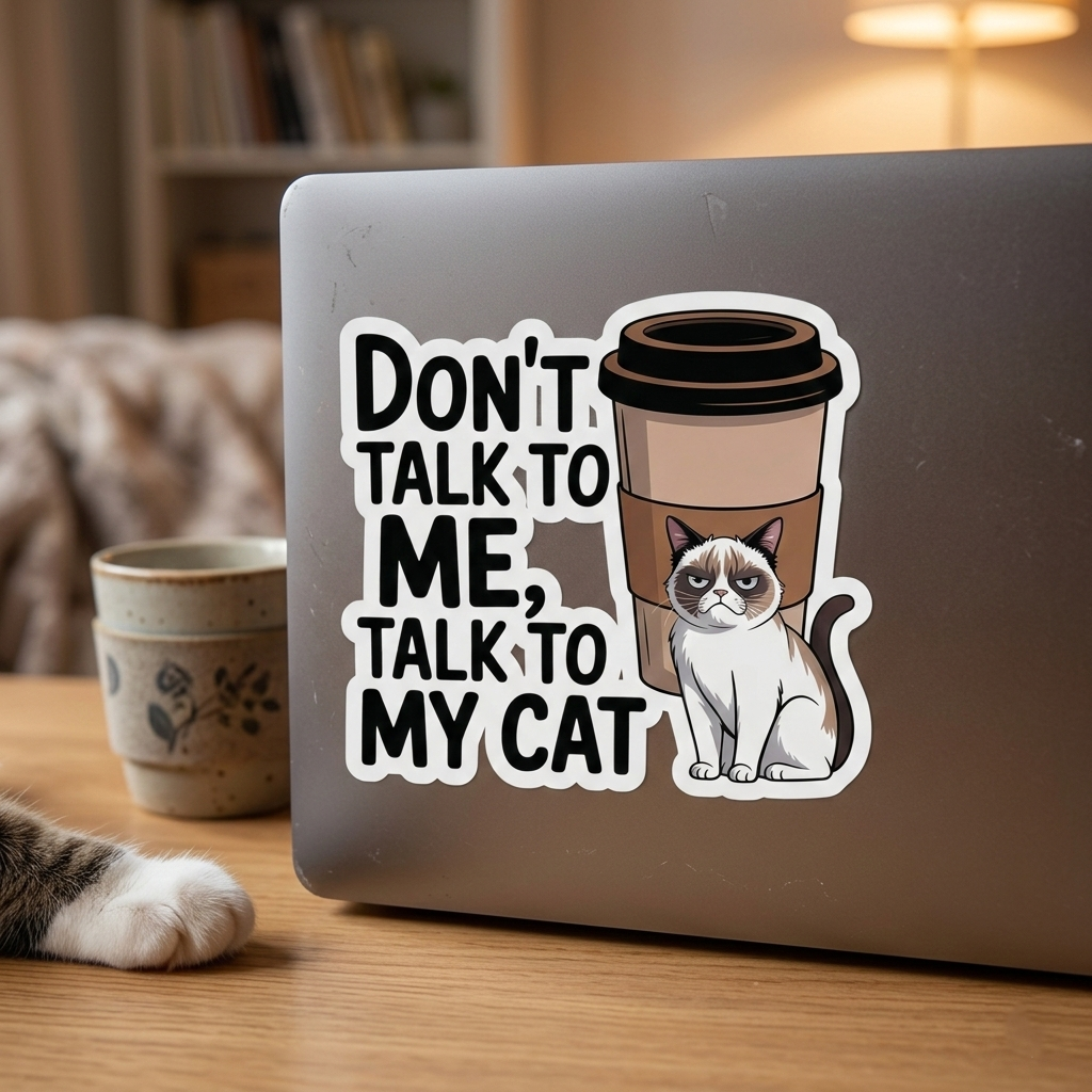 Don't Talk To Me, Talk To My Cat Sticker