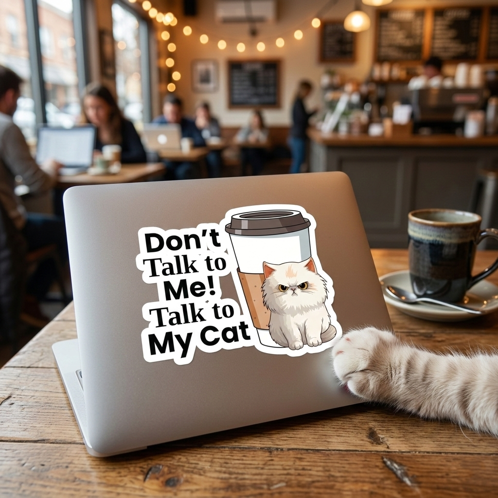 Don't Talk to Me! Talk to My Cat  Funny Sticker