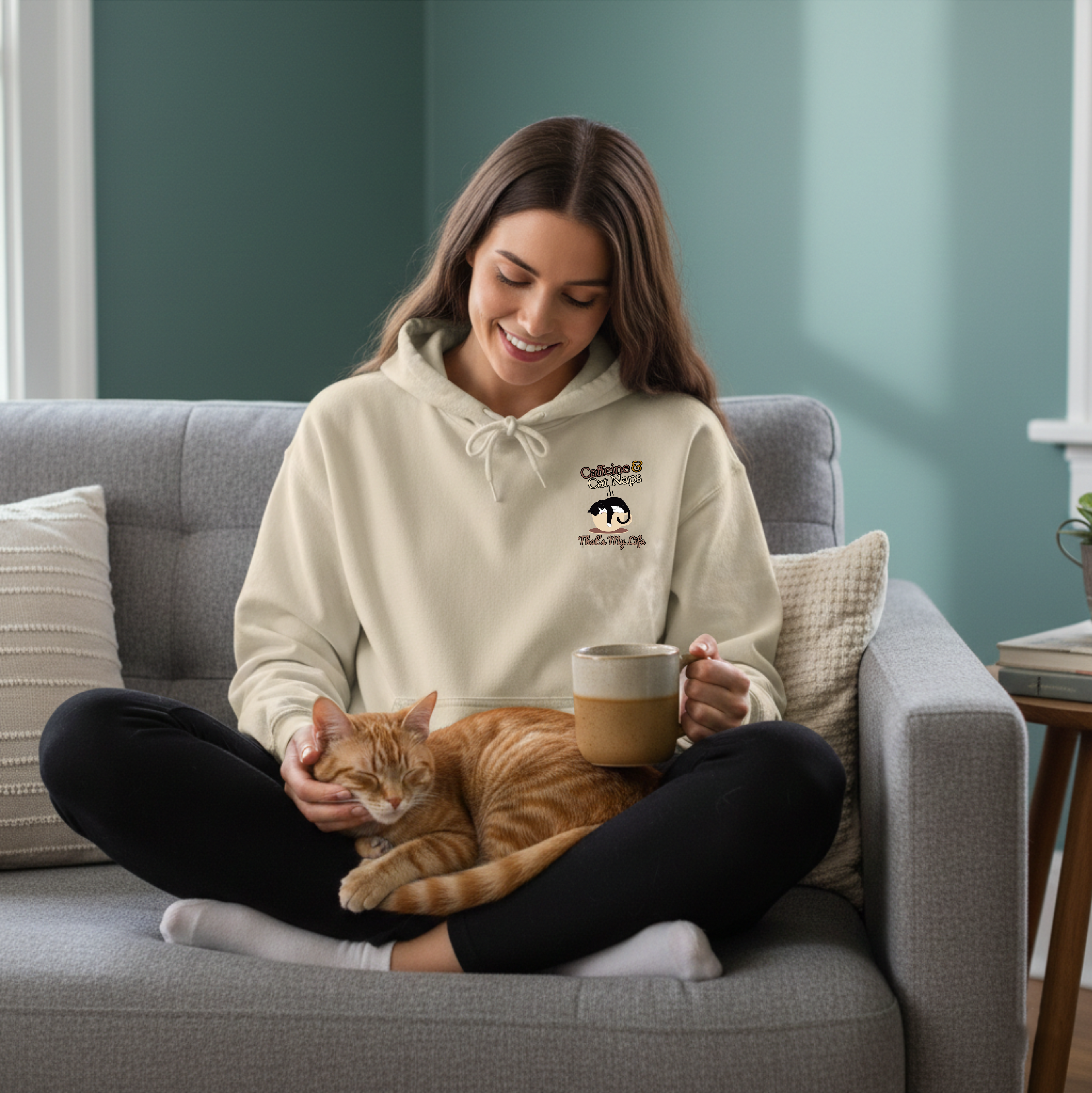 Caffeine and Cat Naps, That's My Life  Sweatshirt