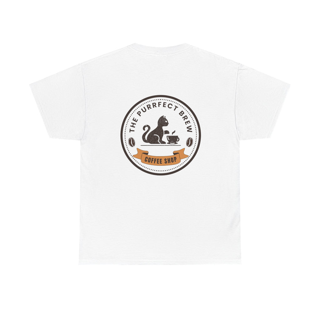 Purrfect Brew Coffee Shop Logo T-Shirt