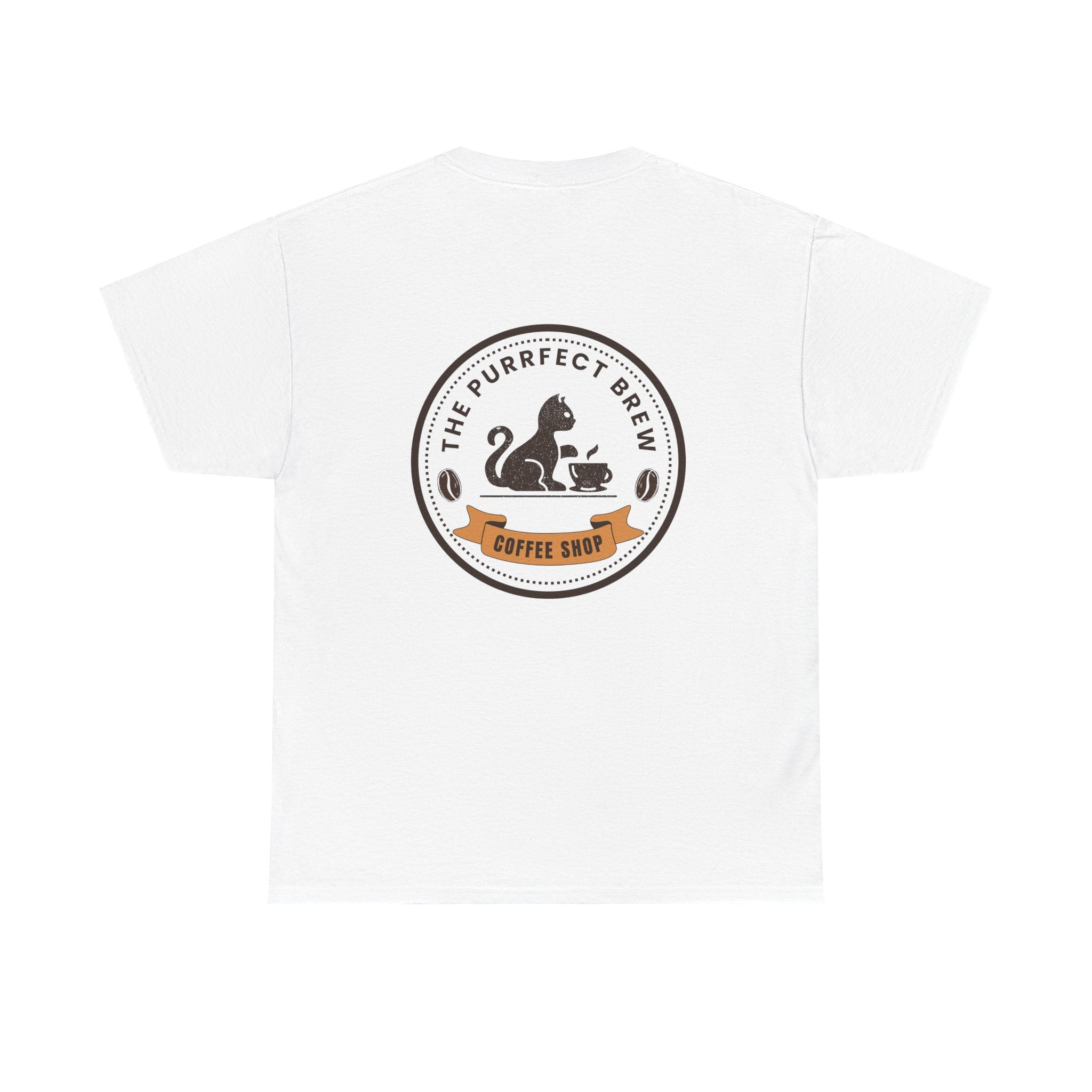 Purrfect Brew Coffee Shop Logo T-Shirt