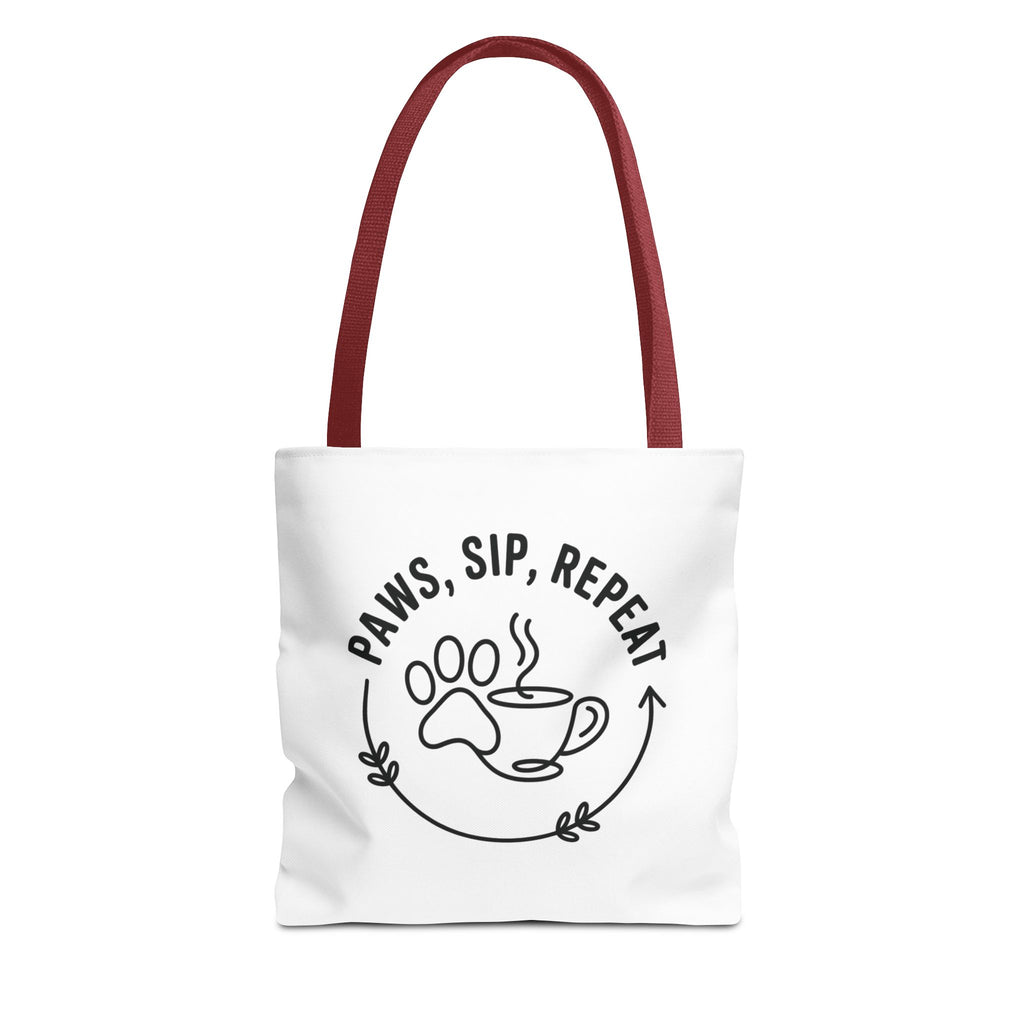 Paws, Sip, Repeat Canvas Tote Bag