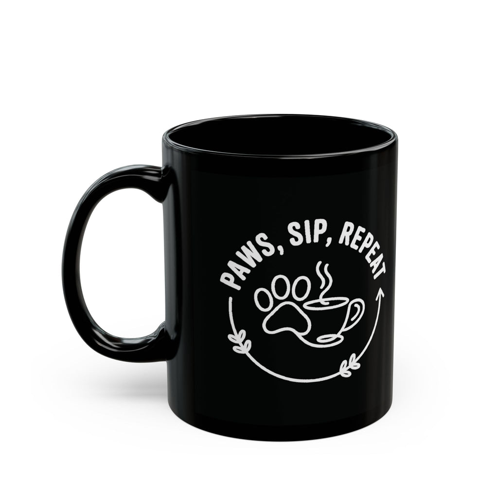 Paws Sip Repeat Mug (Black)