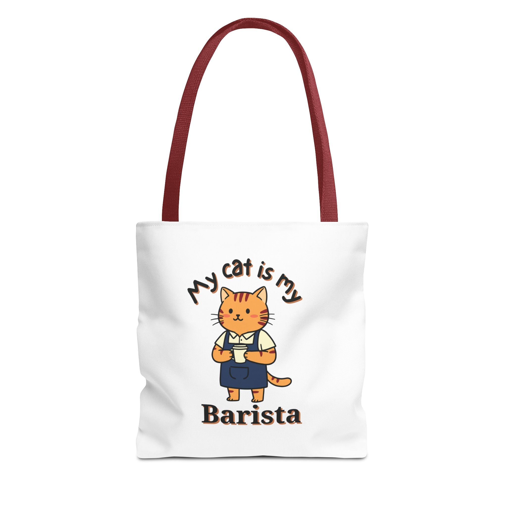 Cat Barista Tote Bag — "My Cat Is My Barista" Cute Coffee Lover Canvas Tote