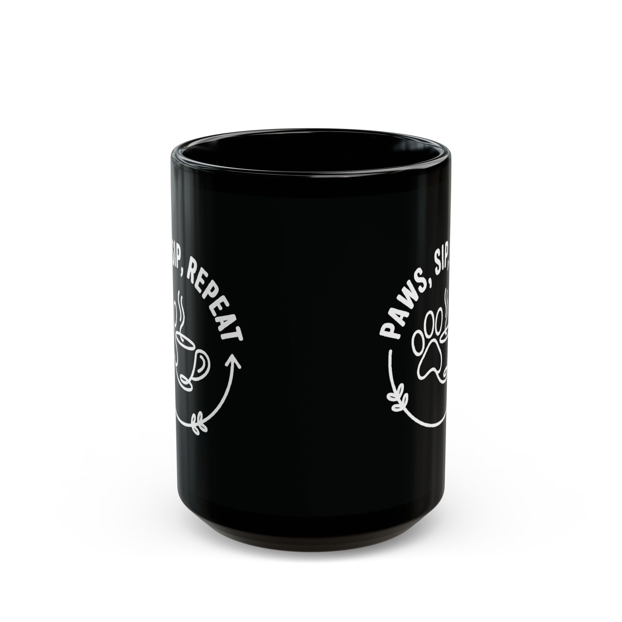 Paws Sip Repeat Mug (Black)