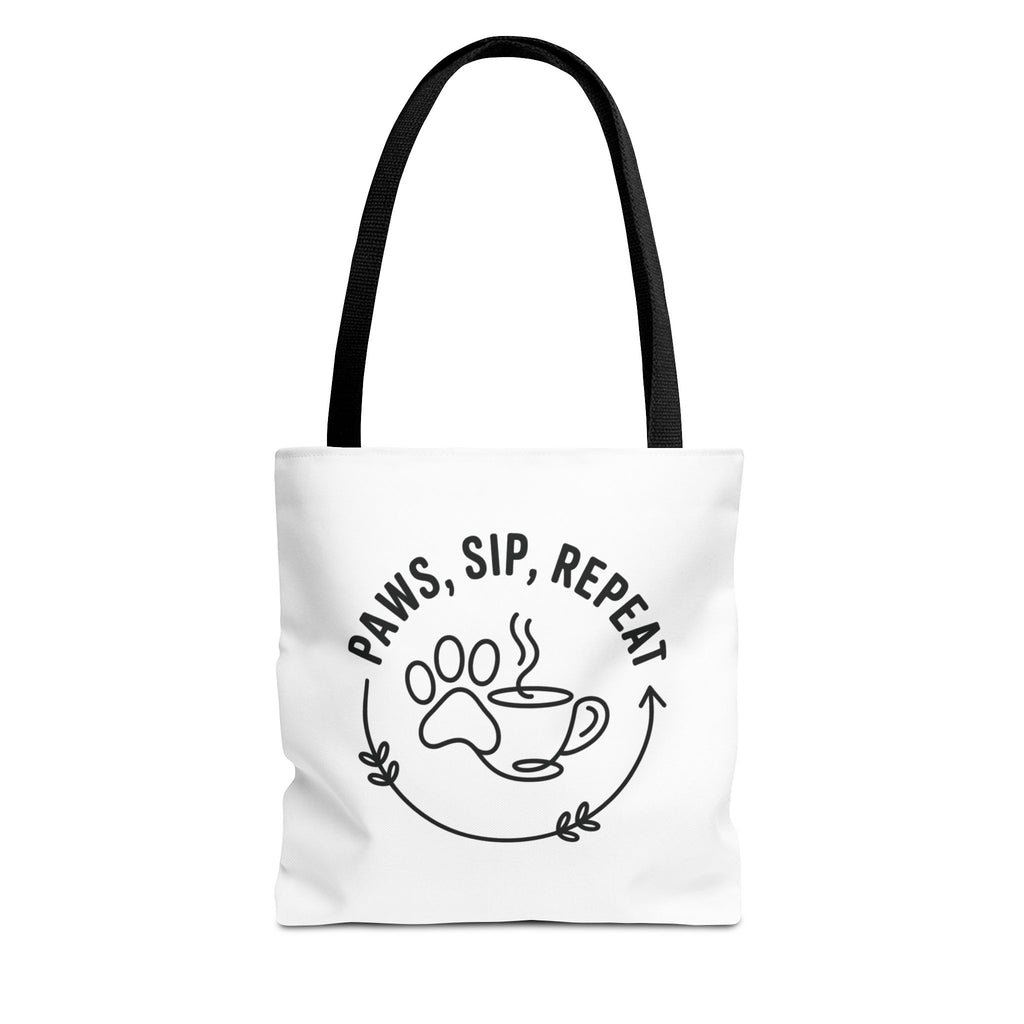 Paws, Sip, Repeat Canvas Tote Bag