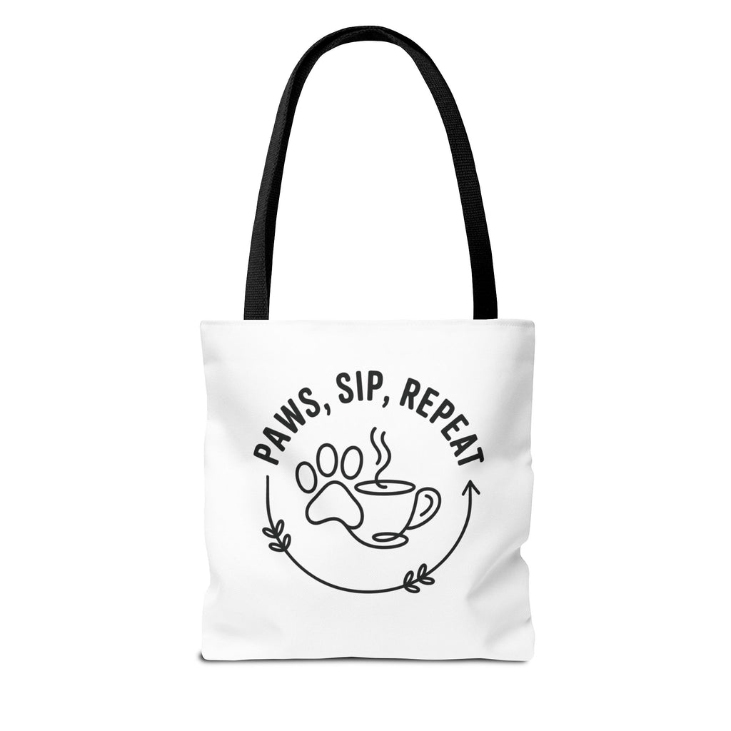 Paws, Sip, Repeat Canvas Tote Bag