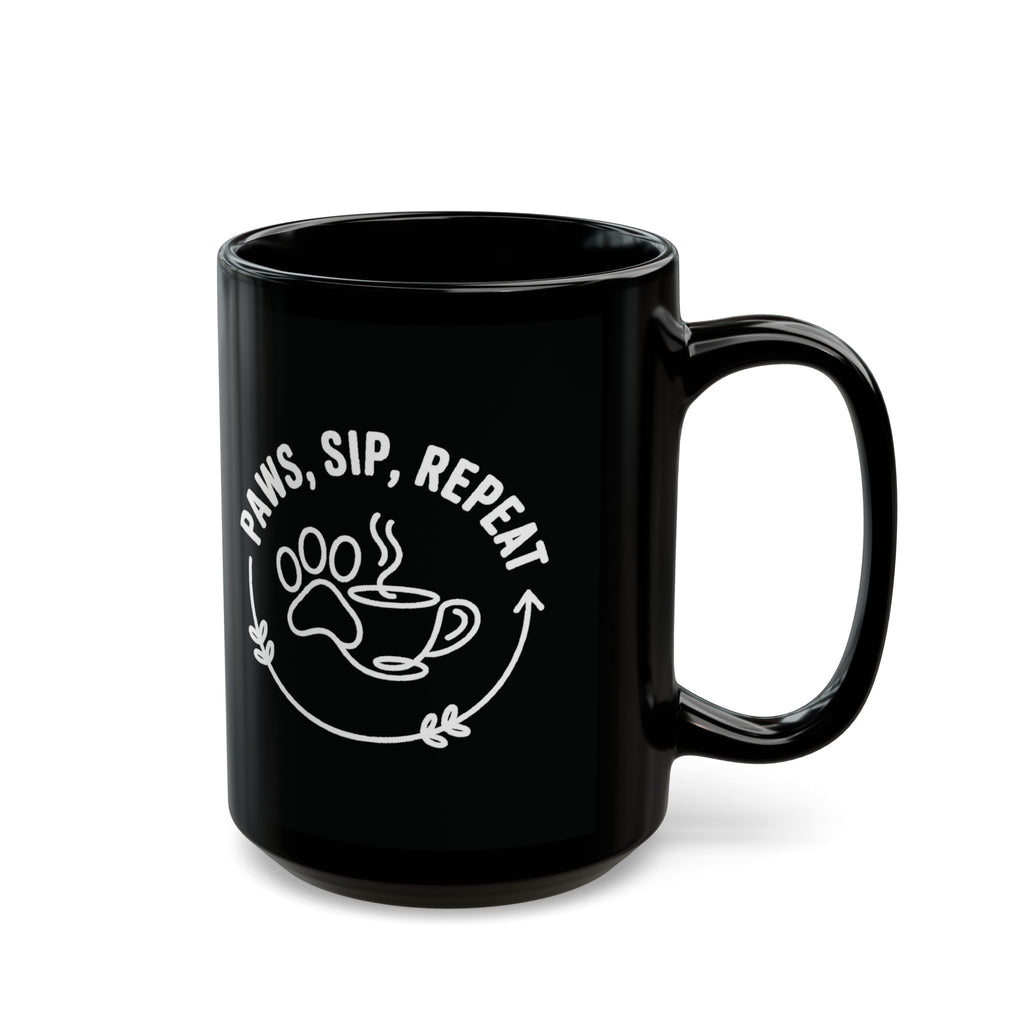 Paws Sip Repeat Mug (Black)