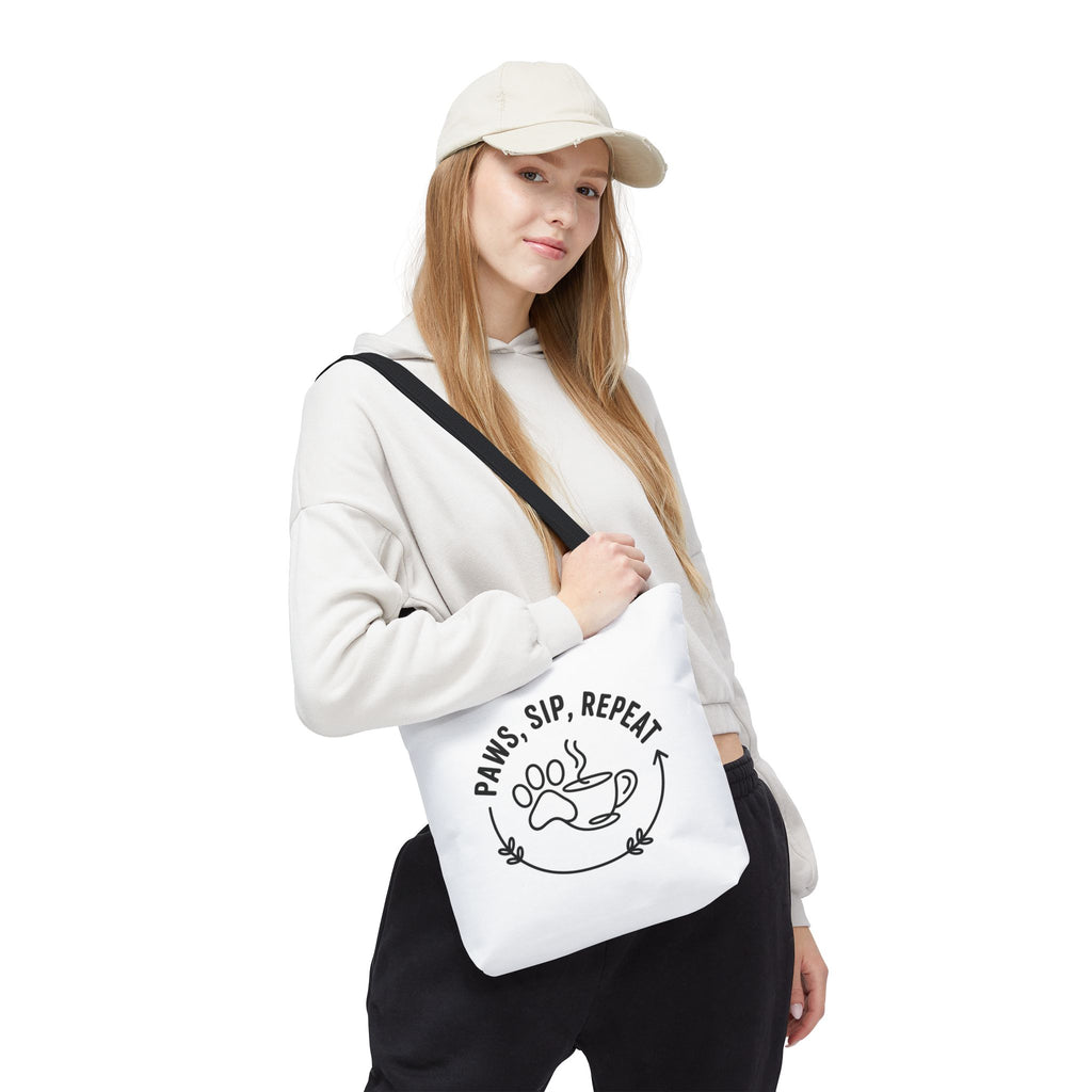 Paws, Sip, Repeat Canvas Tote Bag