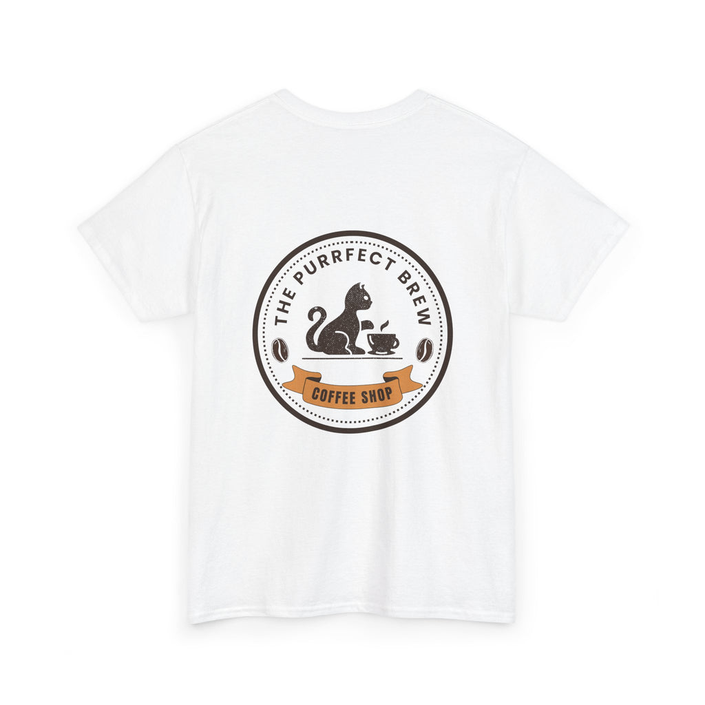 Purrfect Brew Coffee Shop Logo T-Shirt