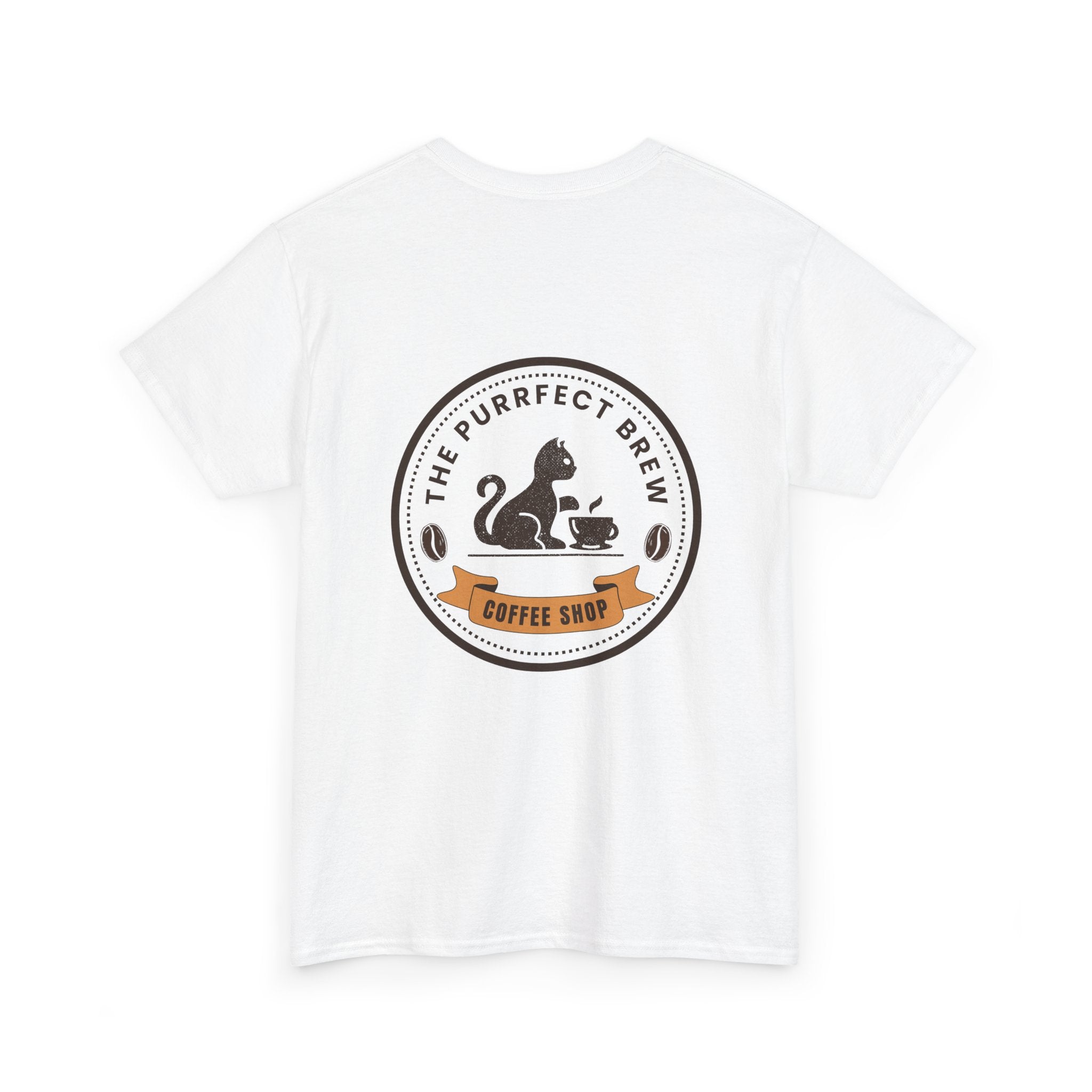 Purrfect Brew Coffee Shop Logo T-Shirt