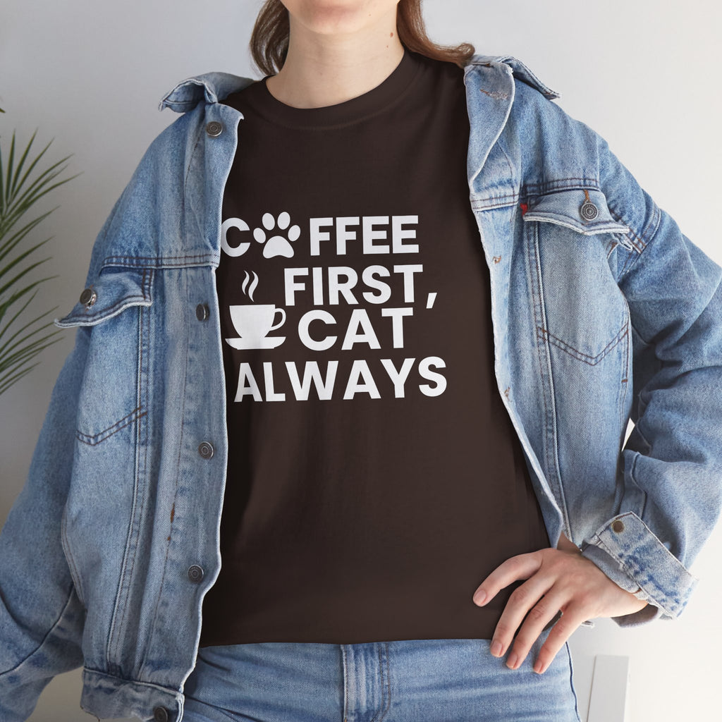 Coffee First, Cat Always T-Shirt