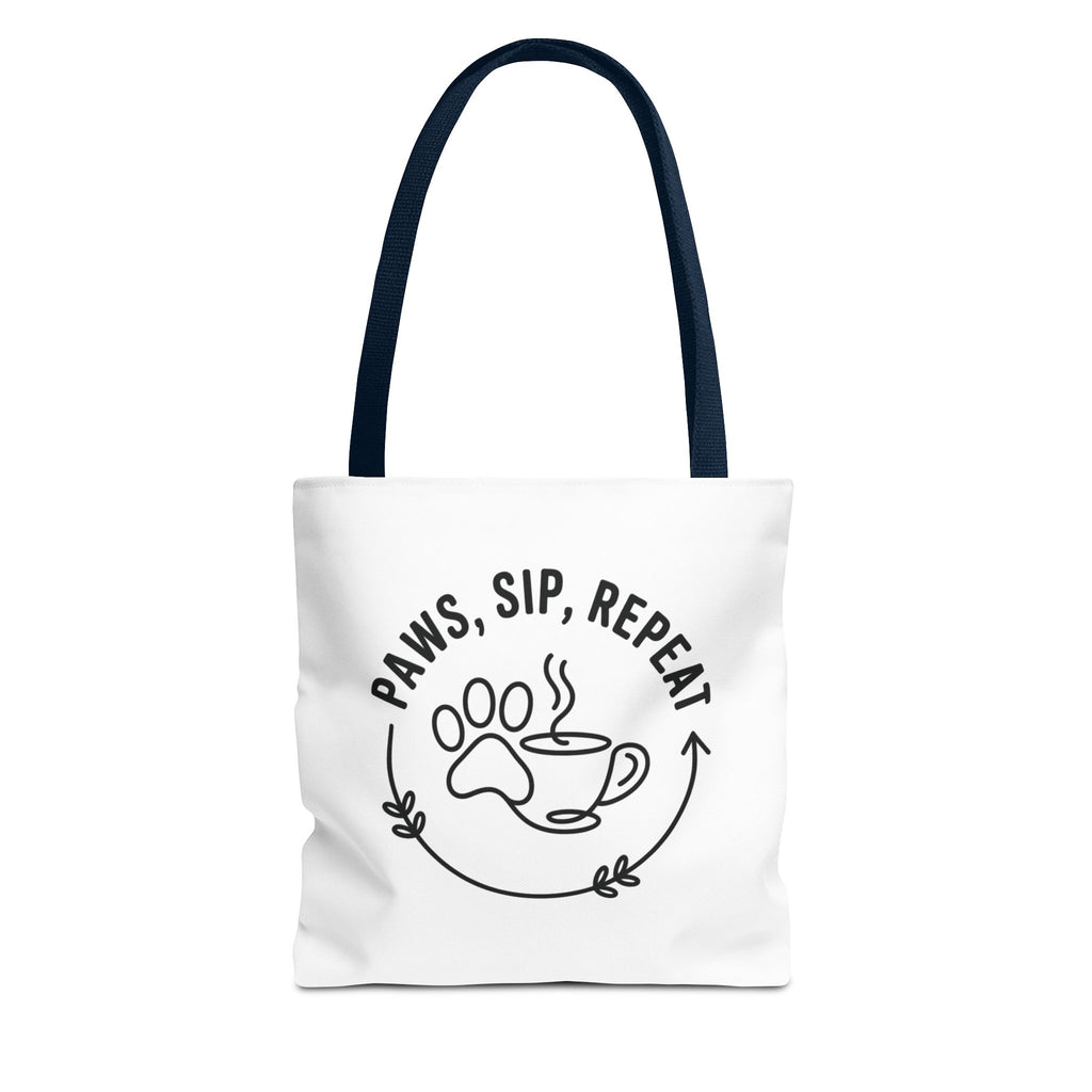 Paws, Sip, Repeat Canvas Tote Bag