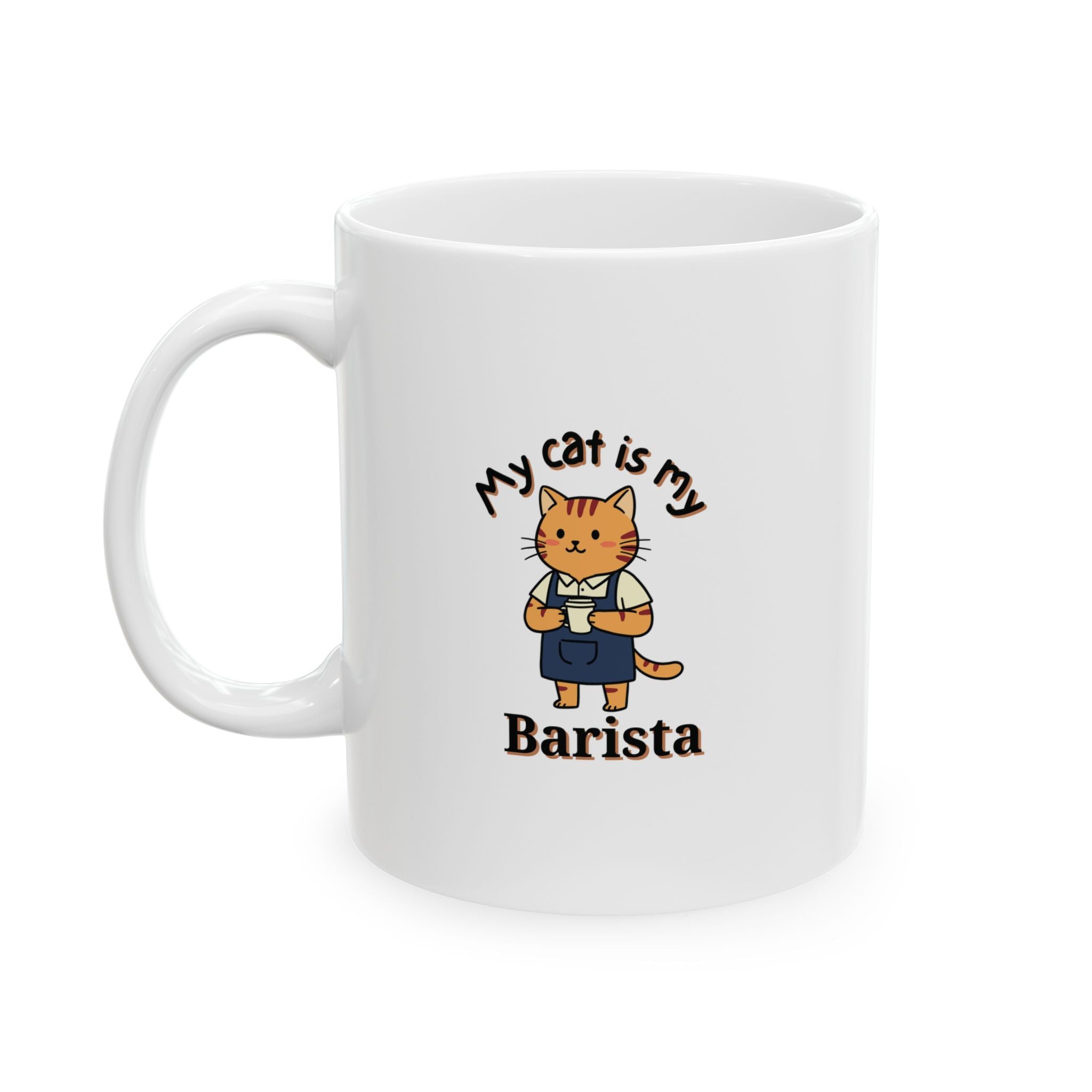 Ceramic Coffee Mug – "My Cat is My Barista" | Funny Cat Lover Gift, Cute Pet Owner Cup, Cat-Themed Drinkware