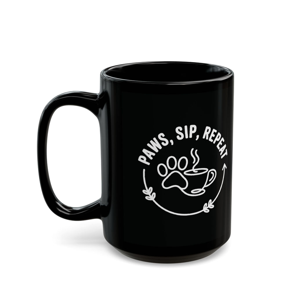 Paws Sip Repeat Mug (Black)