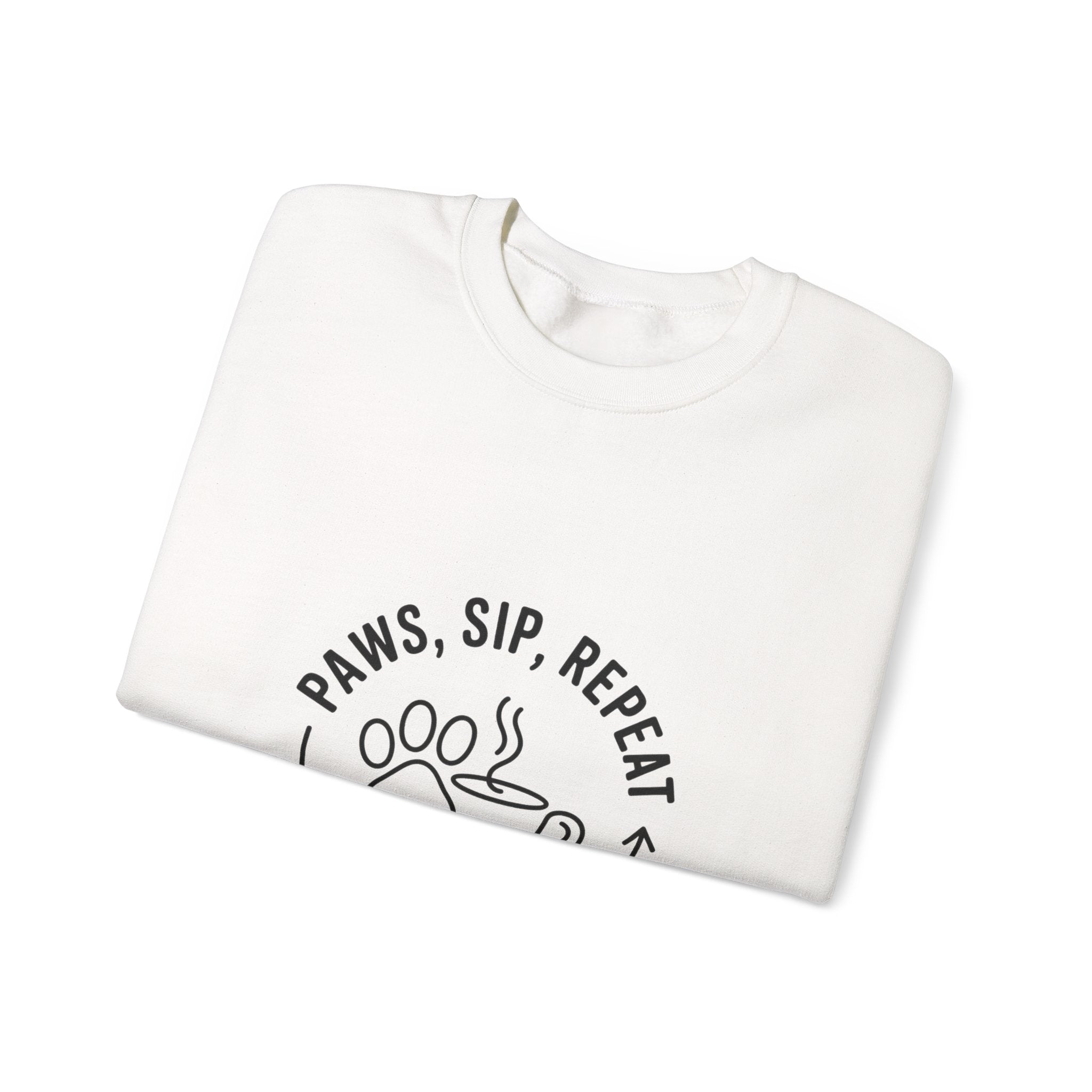 Paws, Sip, Repeat Crewneck Sweatshirt