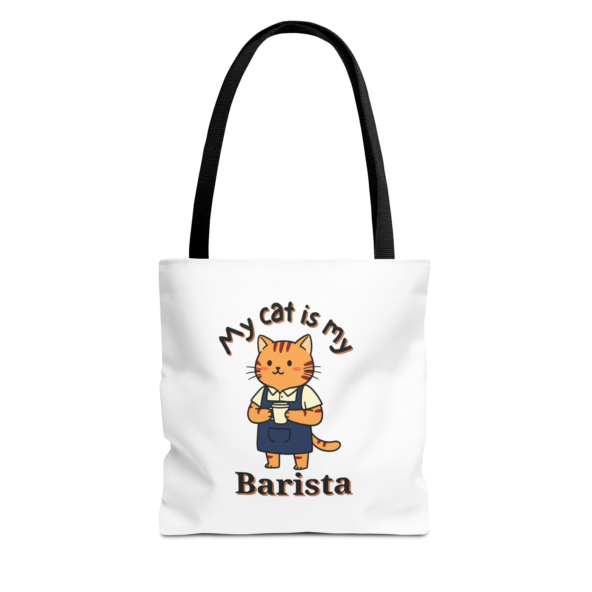 Cat Barista Tote Bag — "My Cat Is My Barista" Cute Coffee Lover Canvas Tote